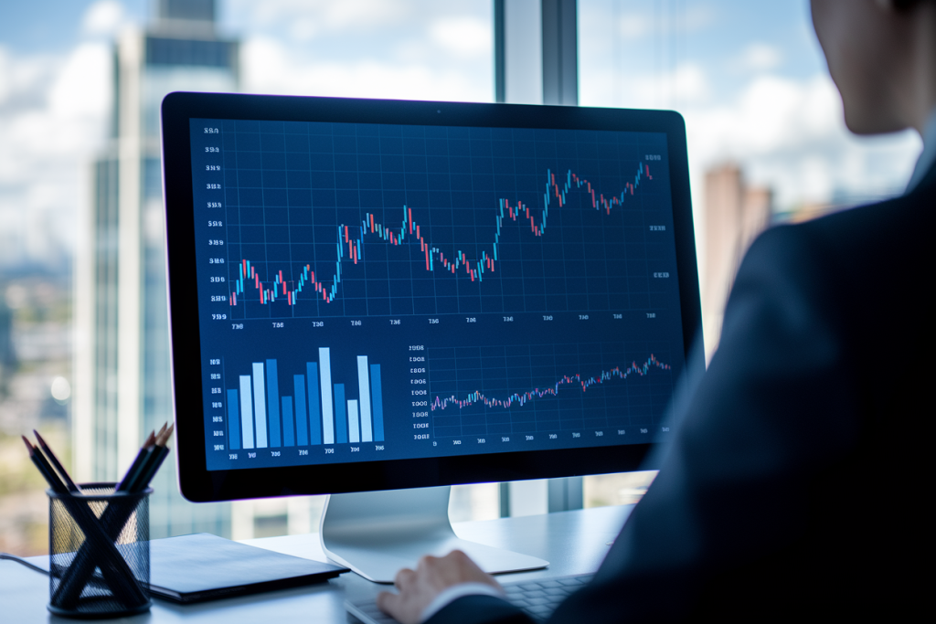 bureau-personne-dos-ecran-financier