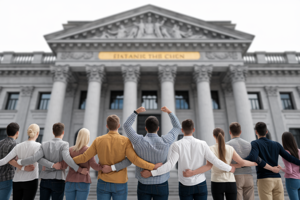 groupe-divers-dos-banque-imposante