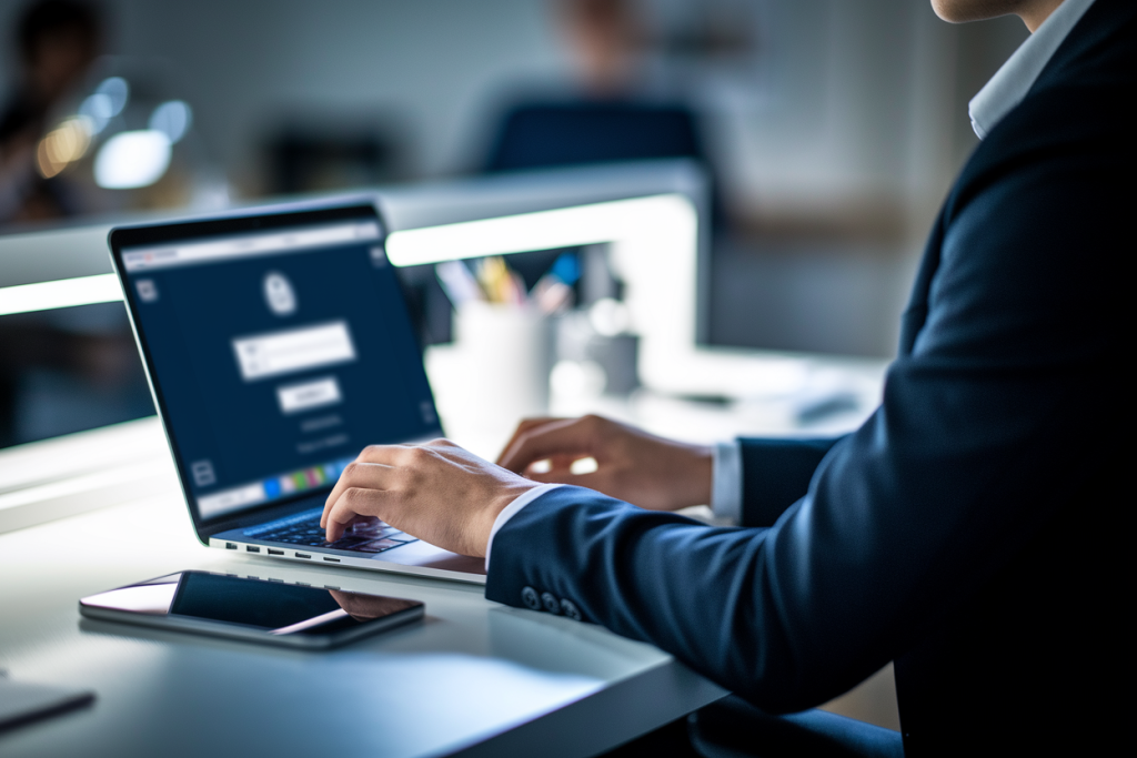 personne-professionnelle-bureau-ecran-flou