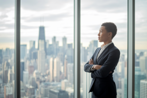 professionnel-costume-fenetre-ville