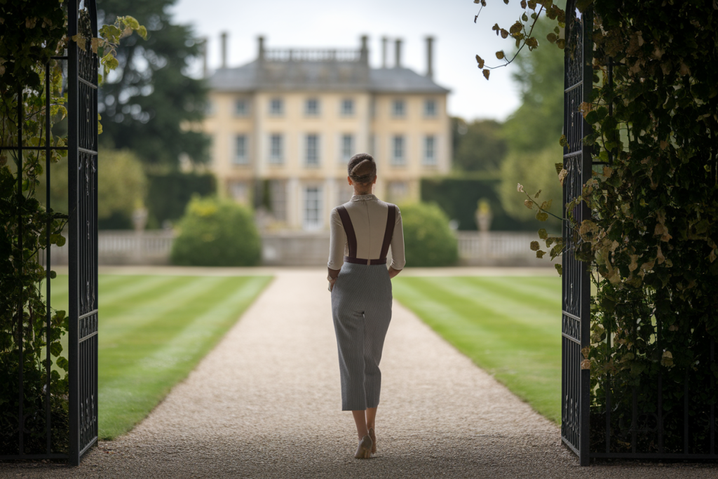 femme-elegante-dos-jardin-demeure