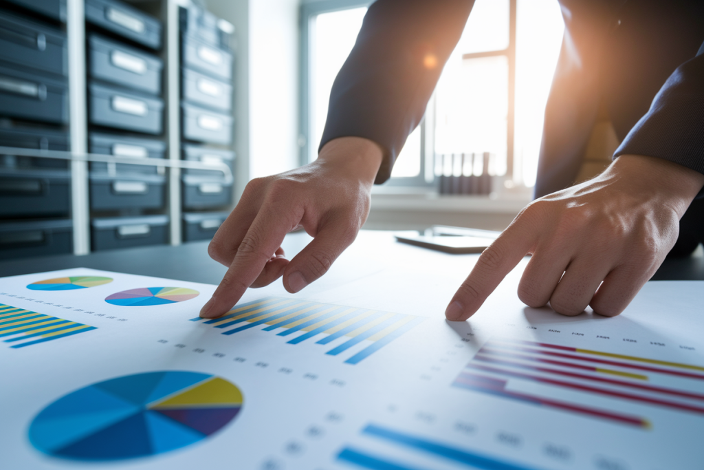 gros-plan-mains-financier-graphiques