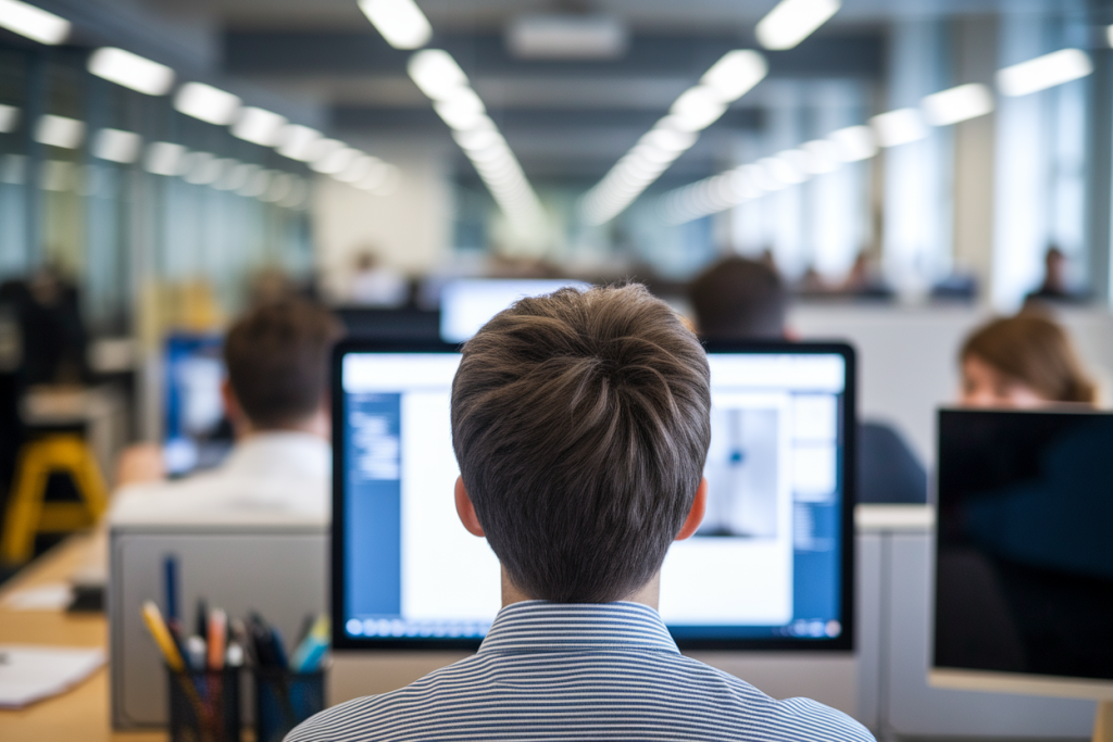 personne-dos-bureau-ecran-flou