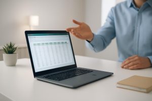 bureau-moderne-laptop-tableur-individu