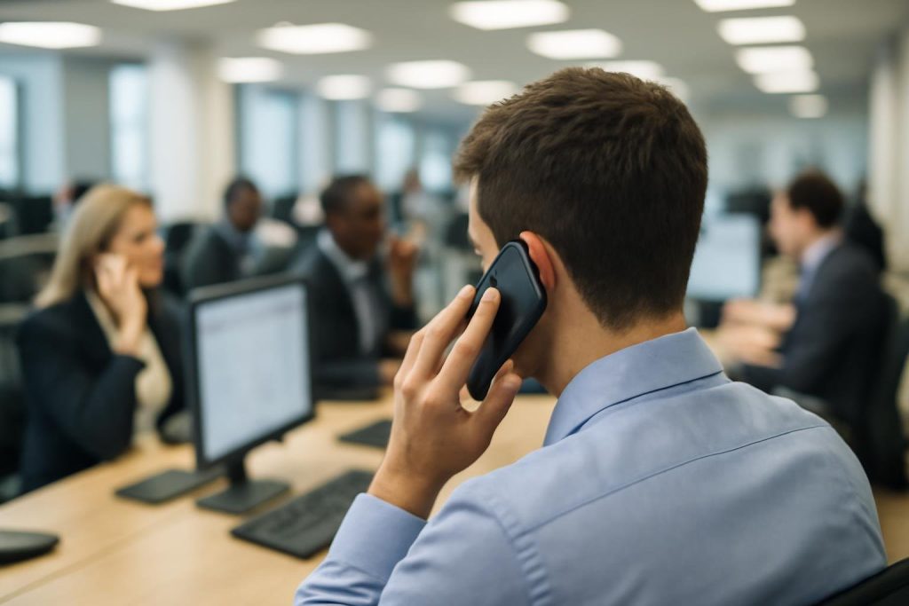 bureau-professionnels-jeune-telephone-ordinateur