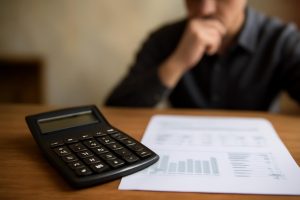 calculatrice-papier-chiffres-graphes-bureau