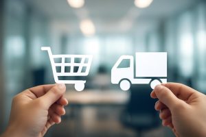 mains-floues-icone-chariot-camion-livraison