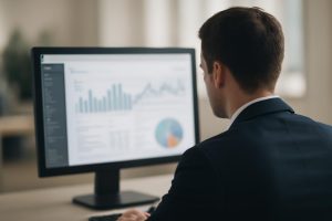 personne-analyse-ecran-graphique-flou