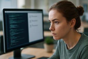 personne-bureau-code-flou-focus