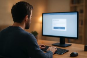 personne-bureau-ecran-flou-tech