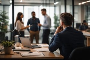 bureau-moderne-employes-discussion-professionnelle