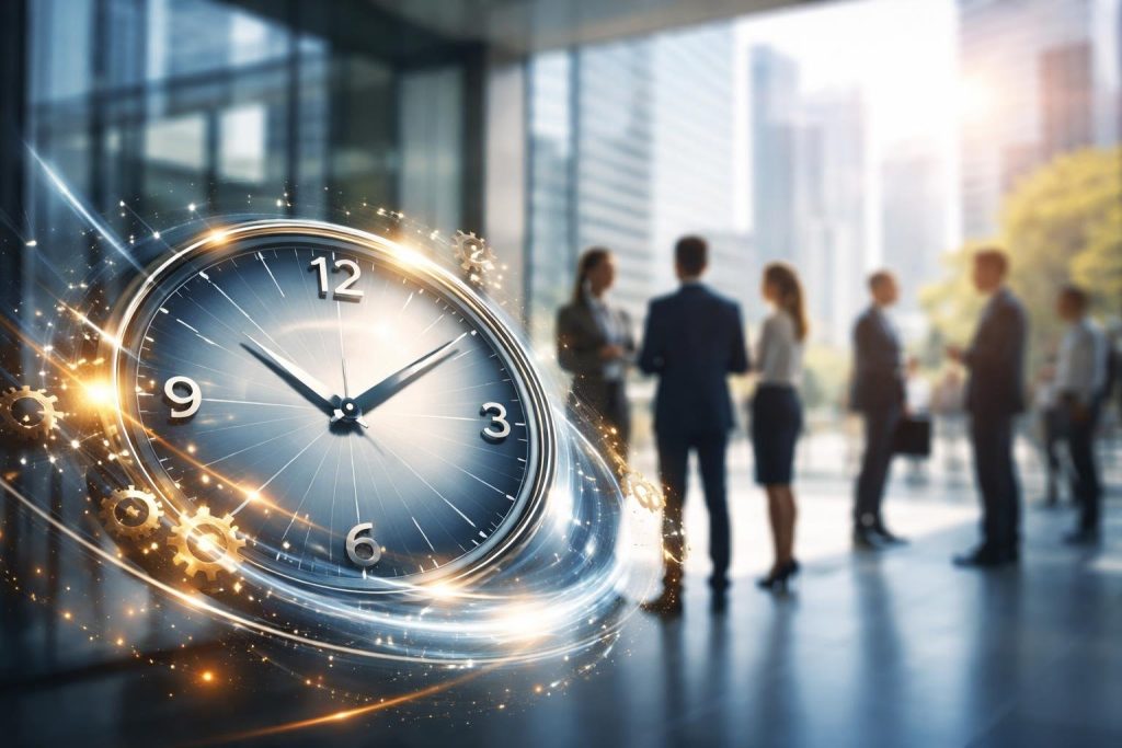 batiment-moderne-horloge-symbolique-dynamique