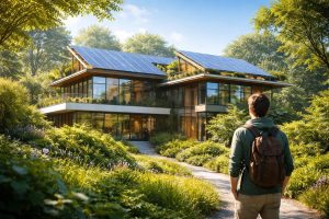 batiment-moderne-verdure-panneaux-solaires