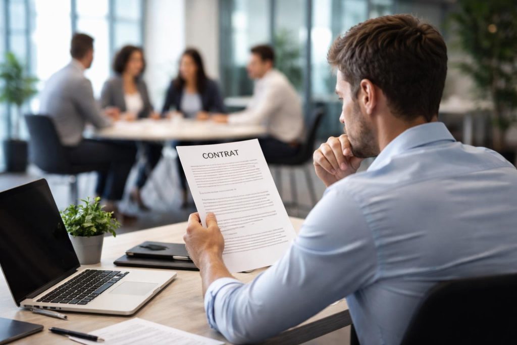 employe-bureau-contrat-pense-collegues
