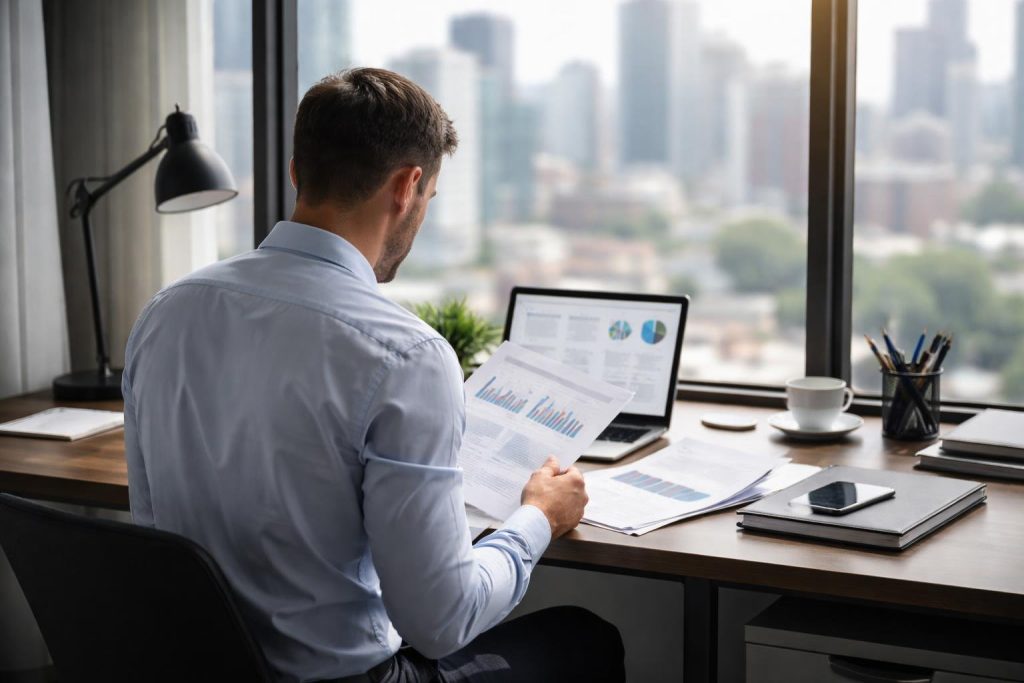 employe-bureau-documents-vue-ville