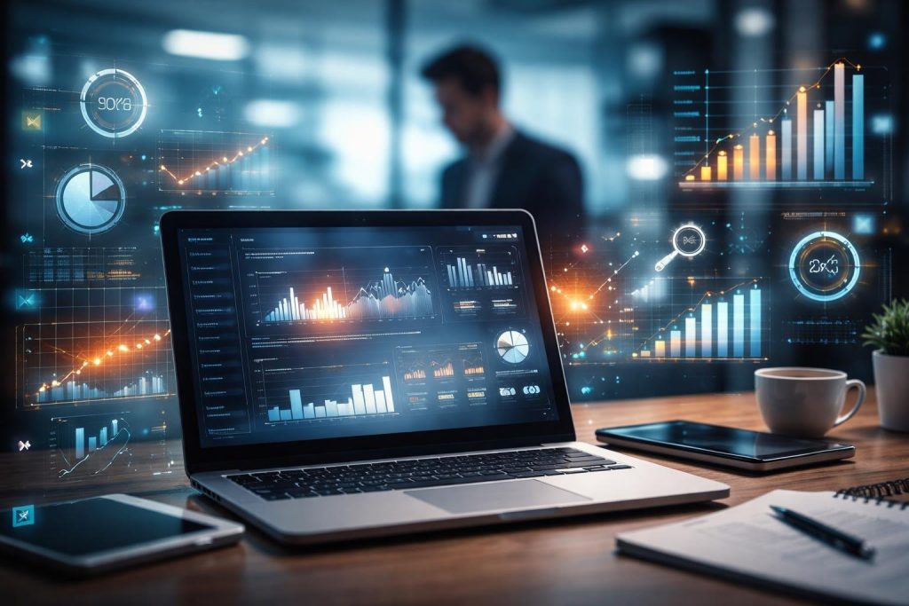 bureau-moderne-ordinateur-graphismes-analyse-silhouette