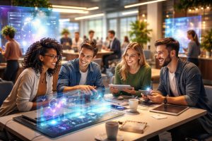 espace-coworking-professionnels-ecrans-holographiques
